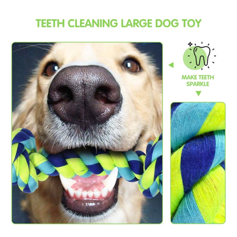 SHARLOVY Large Tough Chew Toys for Aggressive Chewers Large Breed,Heavy Duty Dental Rope Toys Kit for Medium Dogs,5 Knots Indestructible Cotton Puppy Teething Chew Tug Toy Set of 9 - Image 4